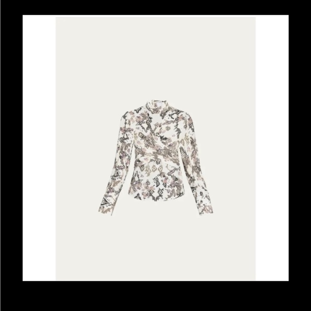 IRO Sakari Printed Crisscross Turtleneck Top| - Picture 4 of 12